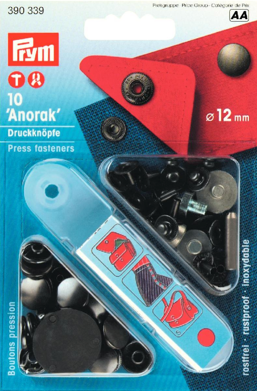 Druckknöpfe 12 mm schwarz
